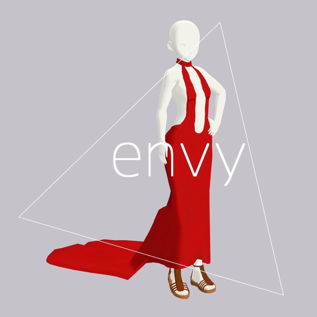 【3D衣装】アバター向けドレス「envy」【3Dモデル】