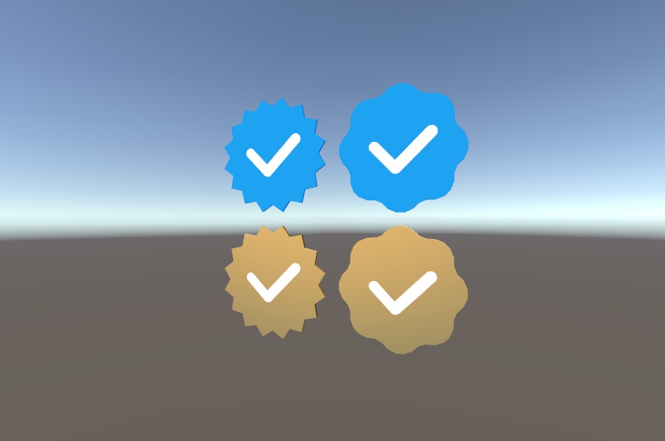 【3Dモデル】チェックマークバッジ【アバター向けアイテム】