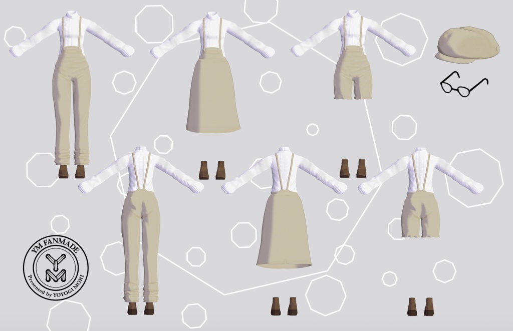 【YMファンメイド】セーター×オーバーオール -self-【YM Body Woman S対応】