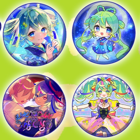 初音ミク ランダム缶バッチ (全10種+星型ホログラム大当たり2種)