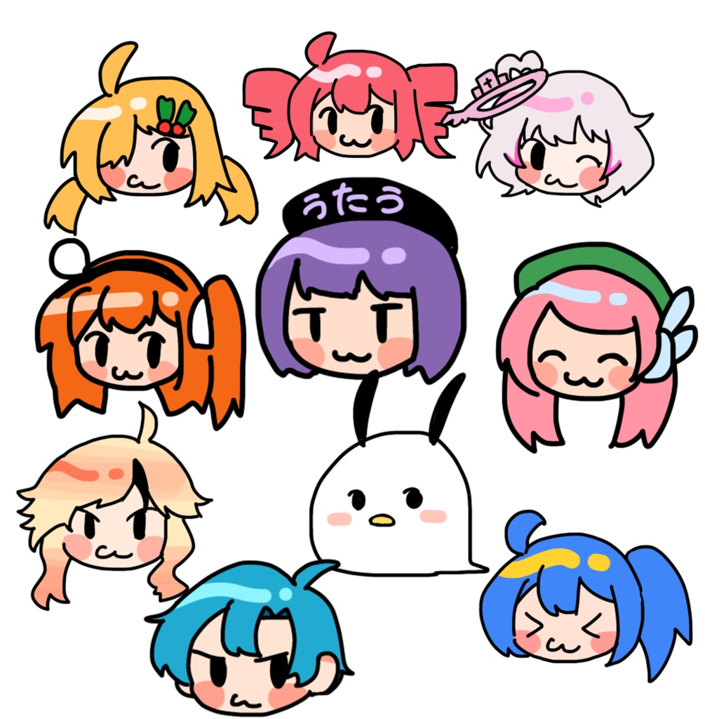 UTAUっ子のお顔フレークシール