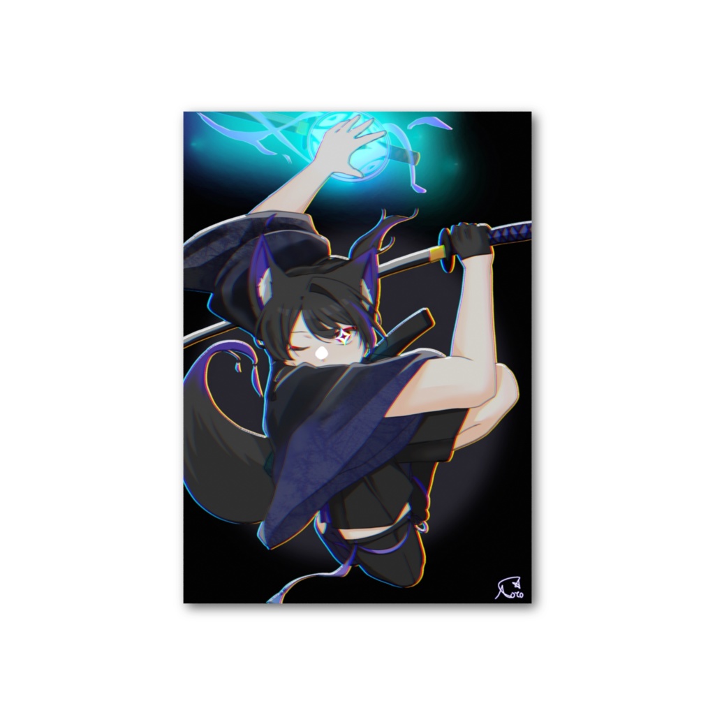 フォト風カード 蒼橙