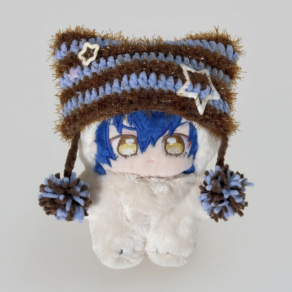 【10cmぬい】ねこみみボーダーニット帽