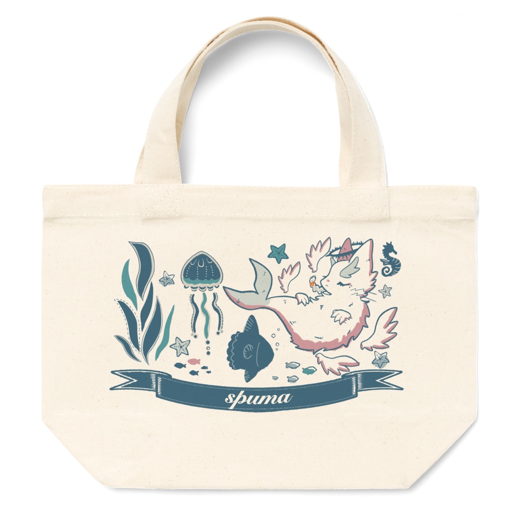 ぬいトートバッグ泡沫マリン(ﾌﾞﾙｰorﾋﾟﾝｸ)