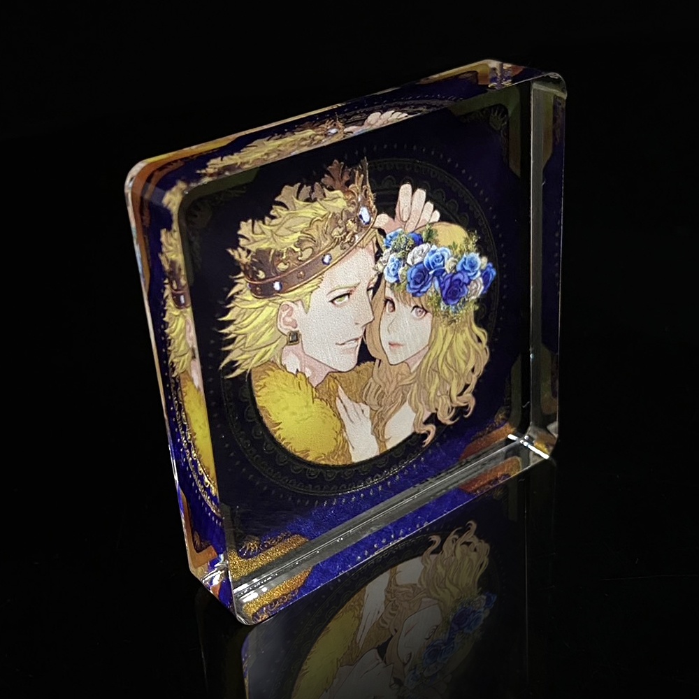 獅子薔薇アクリルブロック