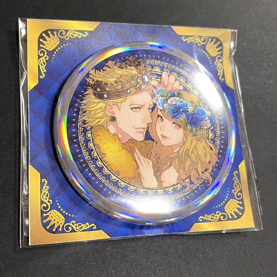 獅子薔薇缶バッジ