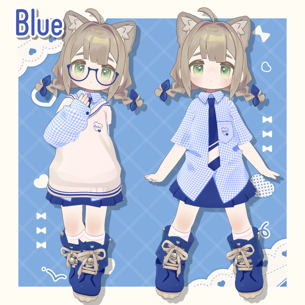 ギンガムチェックデフォルト衣装テクスチャ - GinghamCheck Outfit Texture -