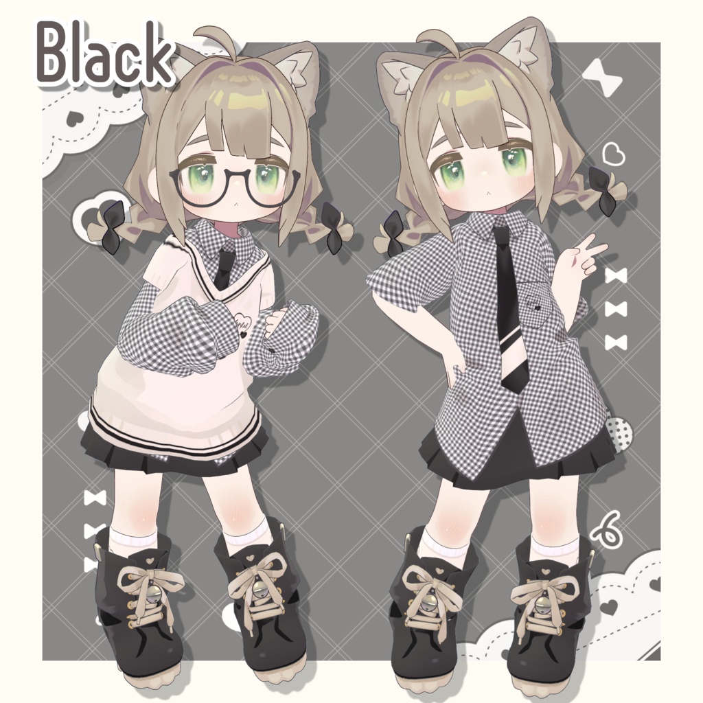 ギンガムチェックデフォルト衣装テクスチャ - GinghamCheck Outfit Texture -