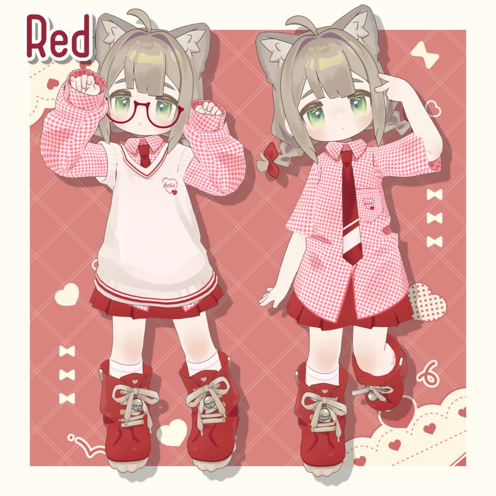 ギンガムチェックデフォルト衣装テクスチャ - GinghamCheck Outfit Texture -