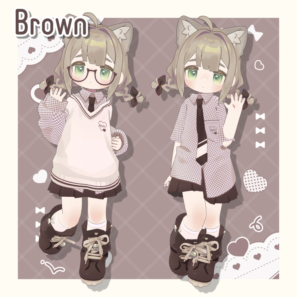 ギンガムチェックデフォルト衣装テクスチャ - GinghamCheck Outfit Texture -