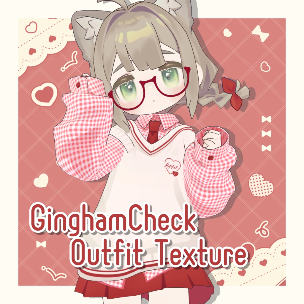 ギンガムチェックデフォルト衣装テクスチャ - GinghamCheck Outfit Texture -