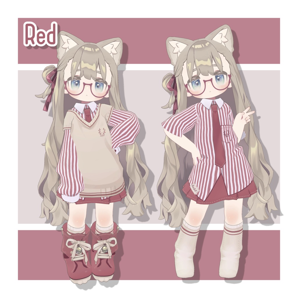 ストライプシャツ デフォルト衣装テクスチャ - Stripe Outfit Texture -