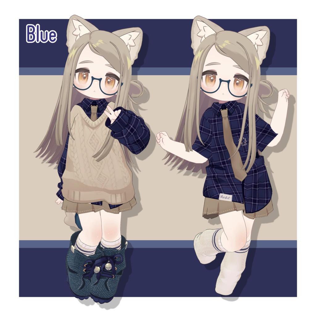 チェックシャツデフォルト衣装テクスチャ - Check Shirt Outfit Texture -