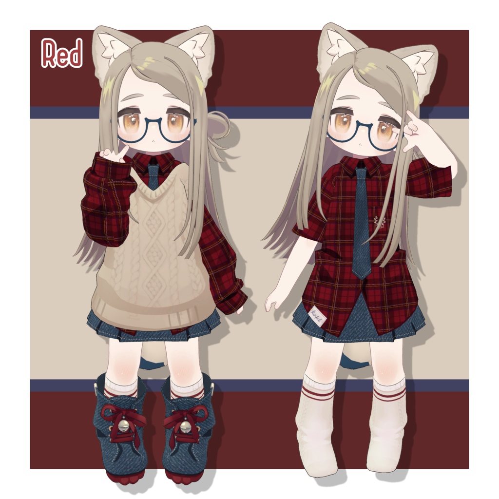 チェックシャツデフォルト衣装テクスチャ - Check Shirt Outfit Texture -