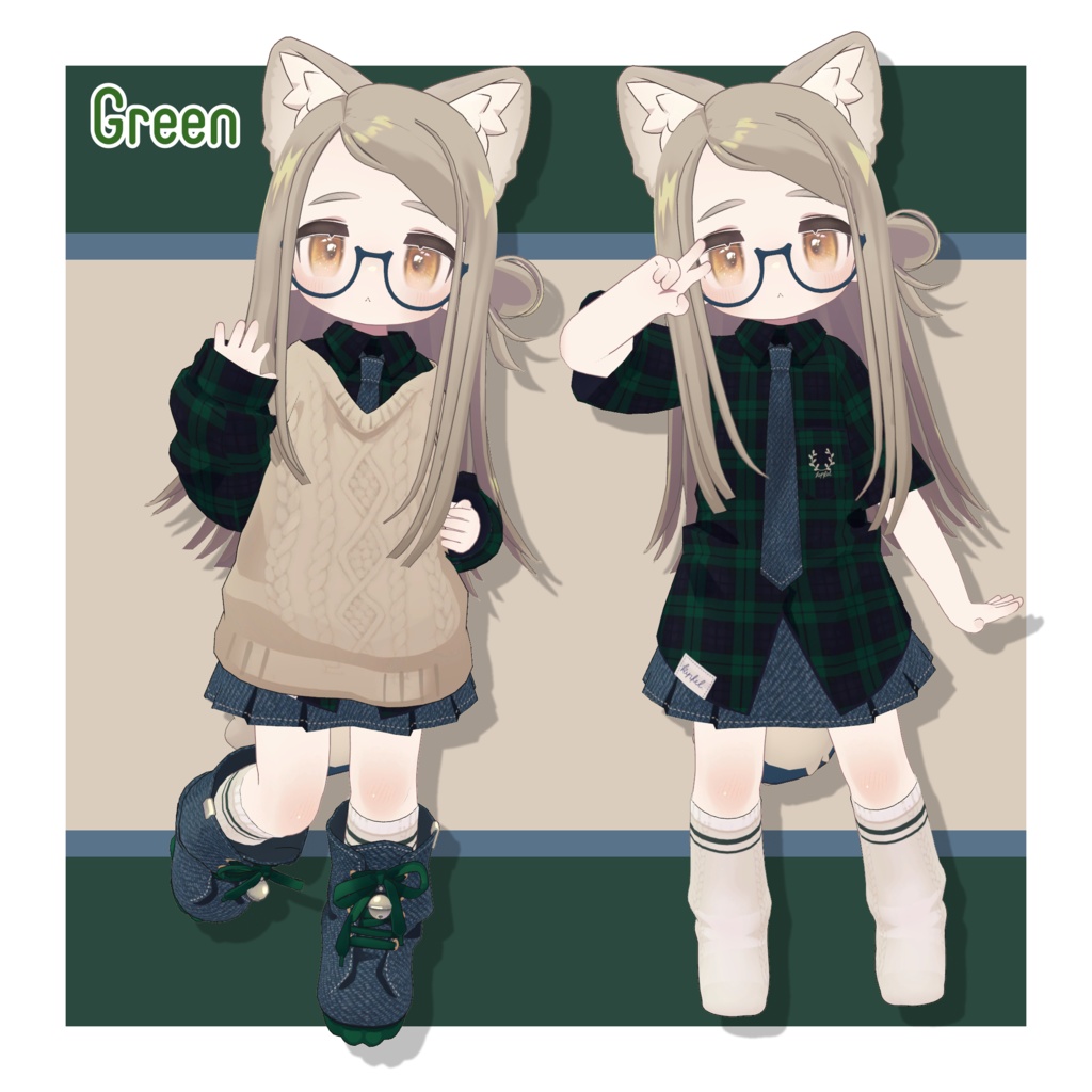 チェックシャツデフォルト衣装テクスチャ - Check Shirt Outfit Texture -