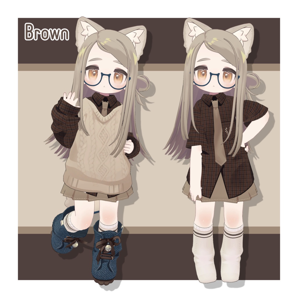 チェックシャツデフォルト衣装テクスチャ - Check Shirt Outfit Texture -