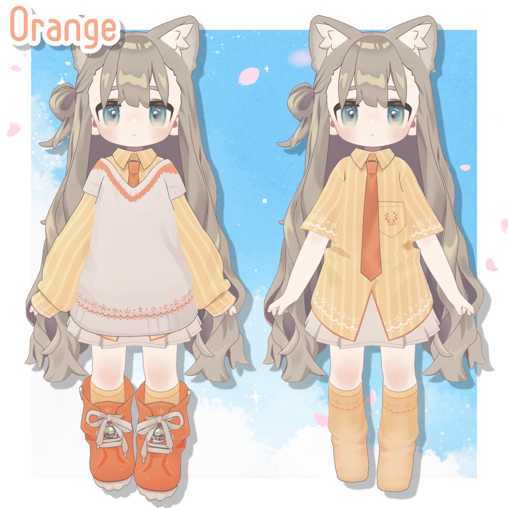 春色ストライプデフォルト衣装テクスチャ - Spring Color Stripe Outfit Texture -