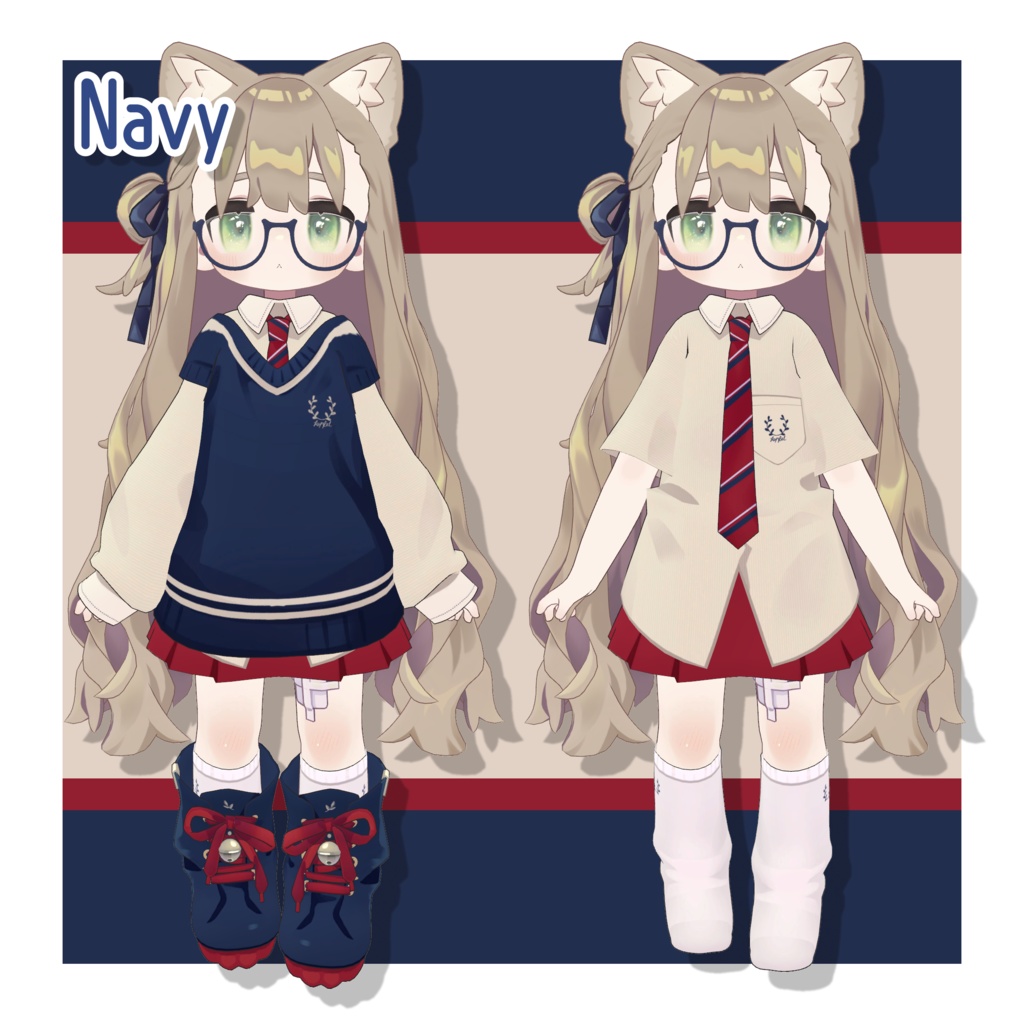 プレッピースタイルデフォルト衣装テクスチャ - Preppy Style Outfit Texture -