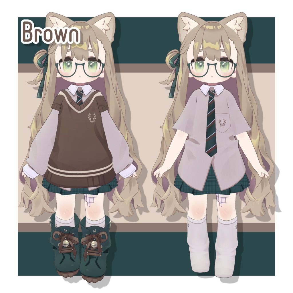 プレッピースタイルデフォルト衣装テクスチャ - Preppy Style Outfit Texture -