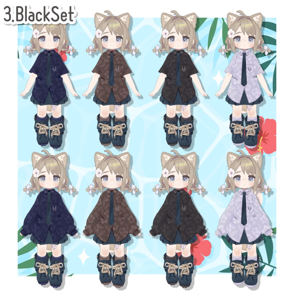 アロハシャツデフォルト衣装テクスチャ - Aloha shirt Outfit Texture -