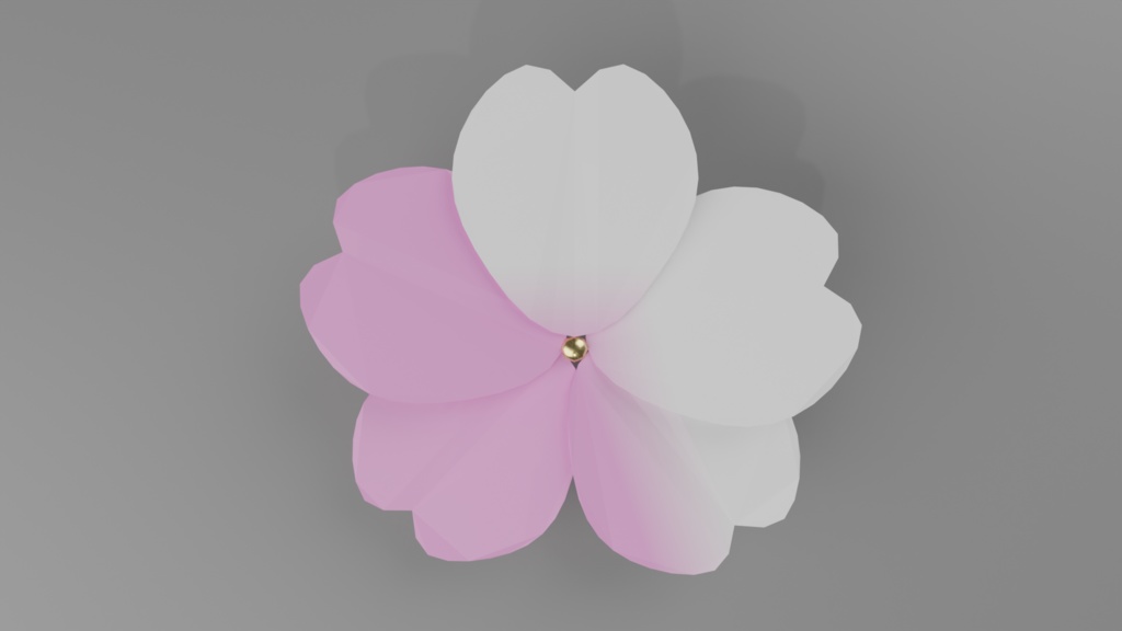 桜の花びら(ピンク/白) 3Dモデル