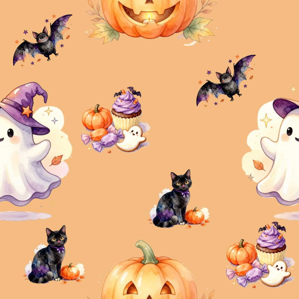 【デジタルペーパー】ハロウィーン水彩 digital paper