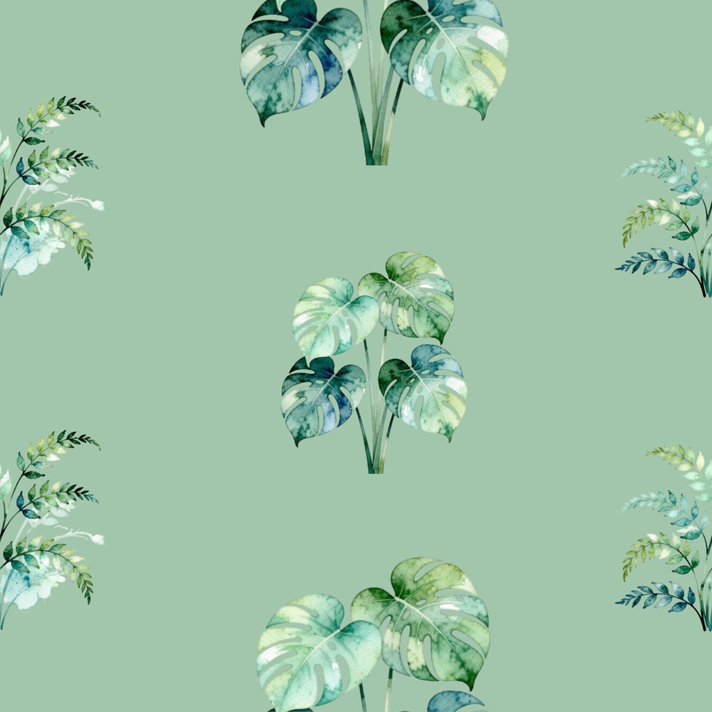 【デジタルペーパー】夏の植物（緑背景）