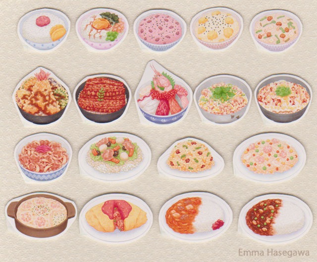 いろいろご飯ものフレークシール