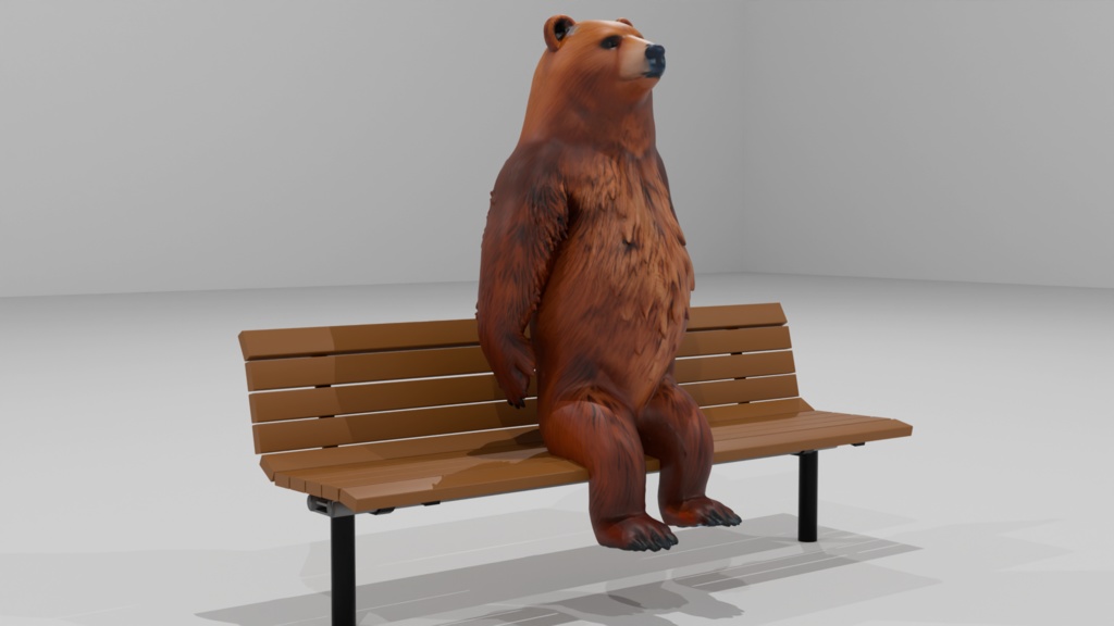 オリジナル3Dモデル:リアル熊 Bear