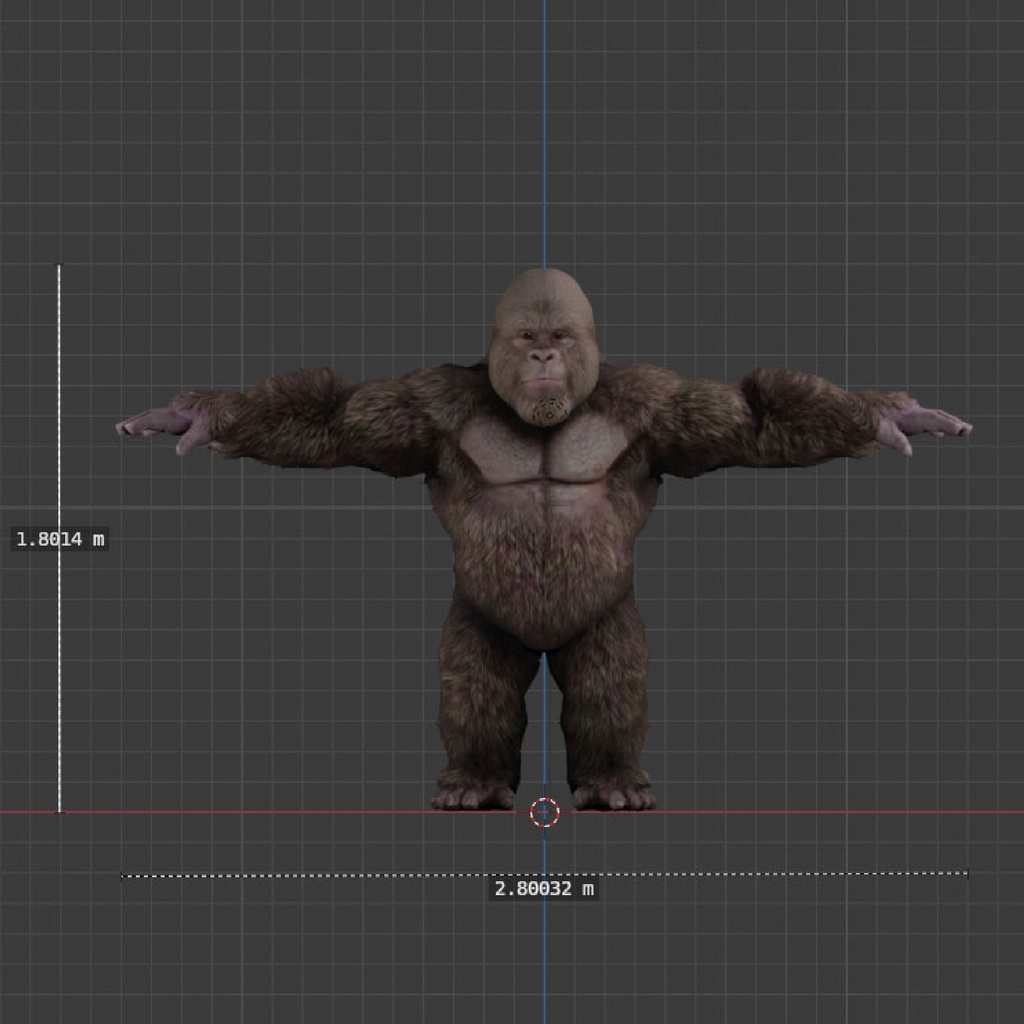 オリジナル3Dモデル:リアルゴリラ gorilla