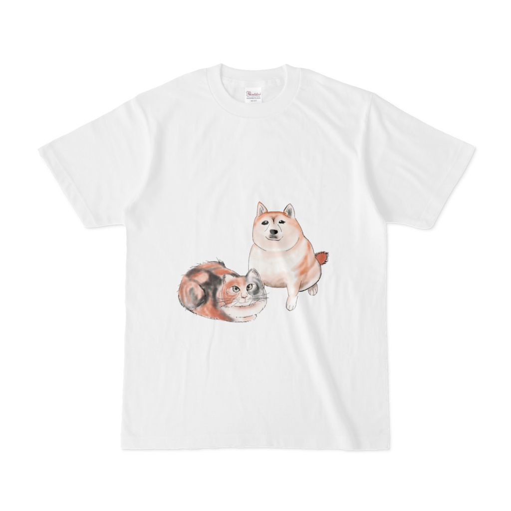 友達の家のいぬとねこTシャツ(文字なし)