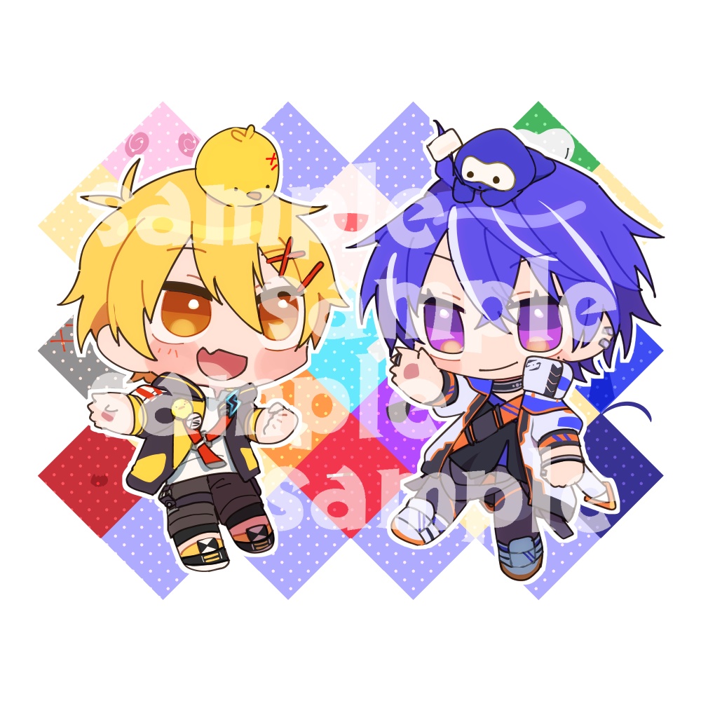 【再販】藍黄色アクキー＆アクスタ