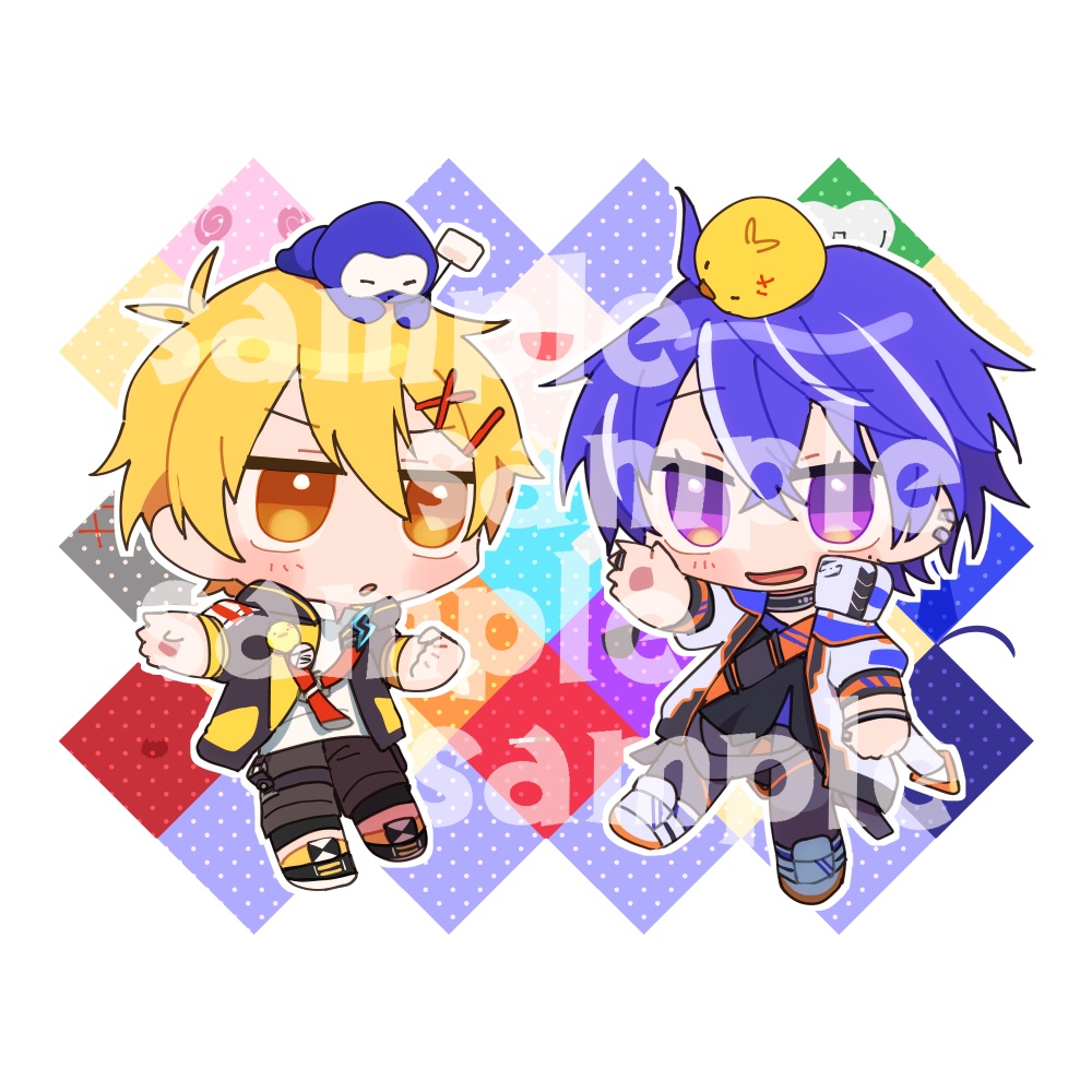 【再販】藍黄色アクキー&アクスタ