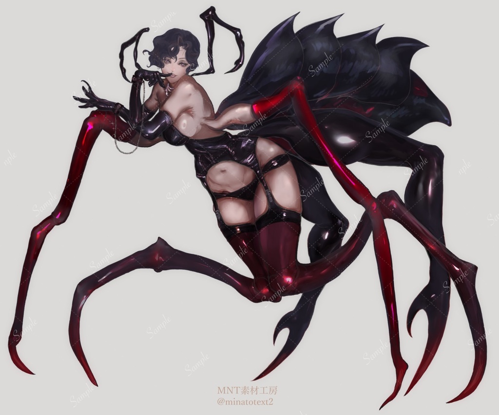 モンスターイラスト素材アラクネ(蜘蛛女)