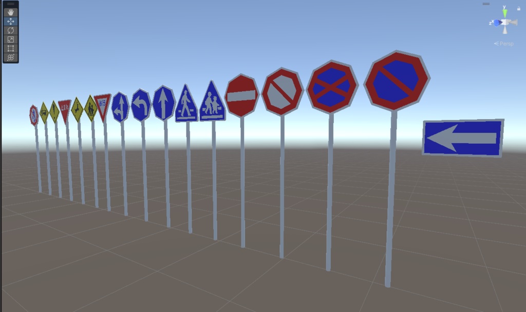 【3Dモデル】 ぽりぽり標識セット VRC想定