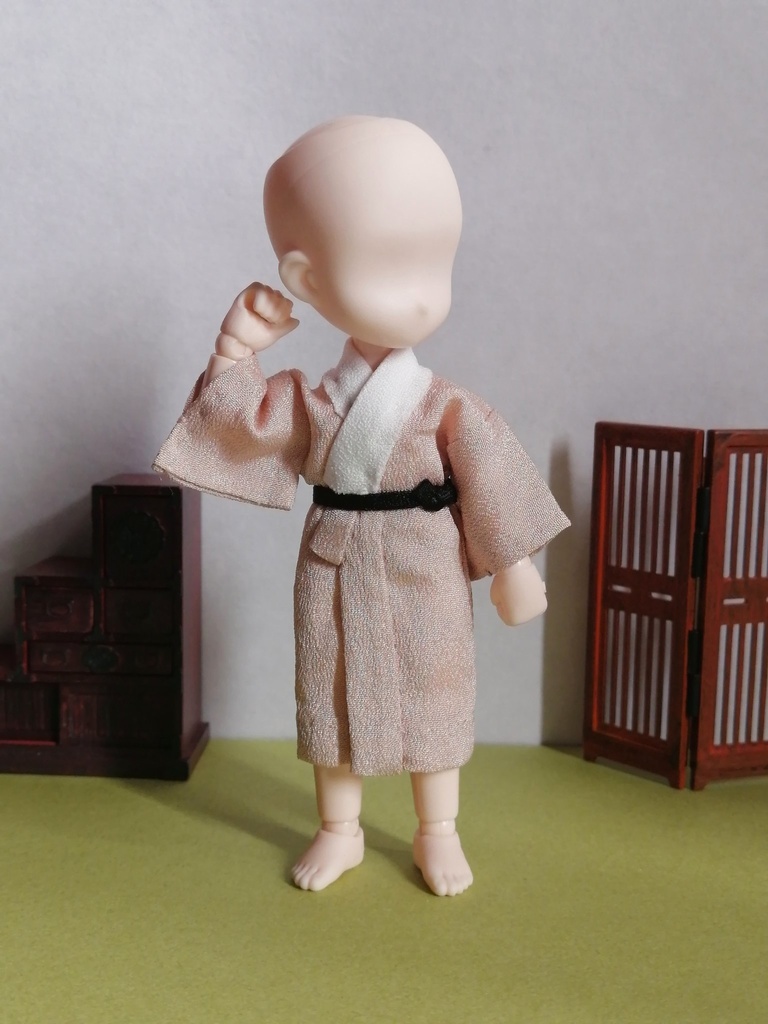 本格 男性用 黒紋付羽織袴 一式セット(オビツ11size)