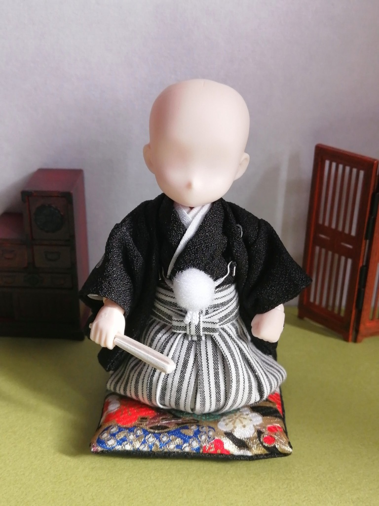 本格 男性用 黒紋付羽織袴 一式セット(オビツ11size)