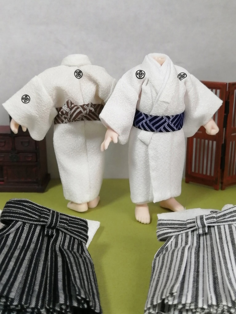 本格 男性用 白紋付羽織袴 一式セット(オビツ11size)