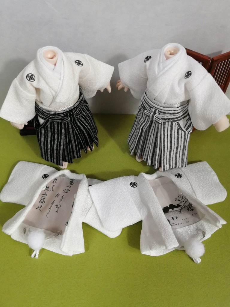 本格 男性用 白紋付羽織袴 一式セット(オビツ11size)