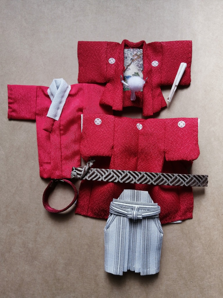 本格 男性用 色紋付羽織袴 一式セット(オビツ11size)