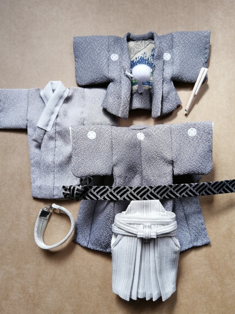 本格 男性用 色紋付羽織袴 一式セット(オビツ11size)