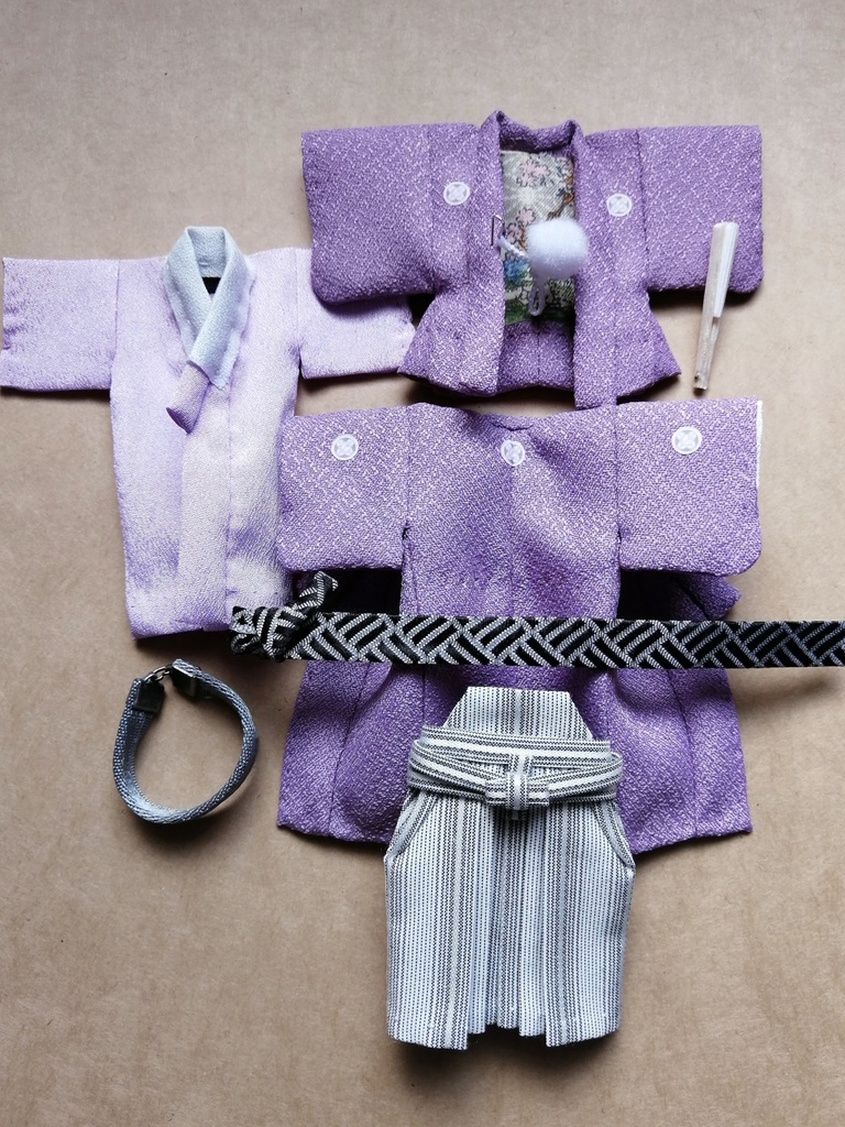 本格 男性用 色紋付羽織袴 一式セット(オビツ11size)