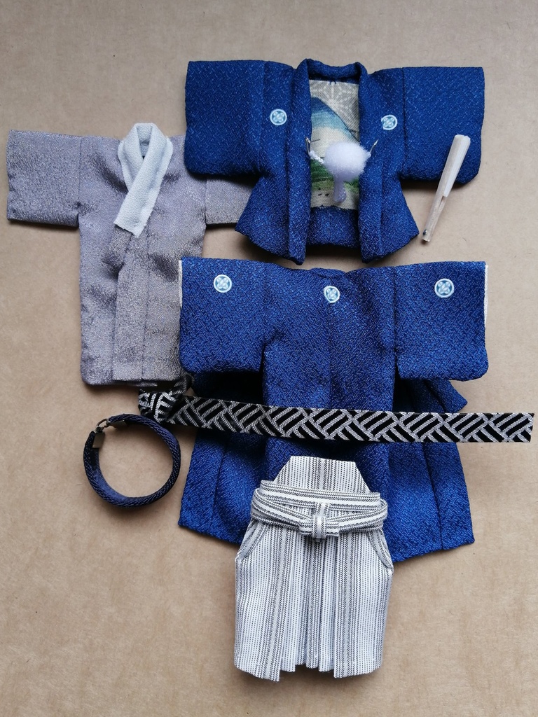 本格 男性用 色紋付羽織袴 一式セット(オビツ11size)