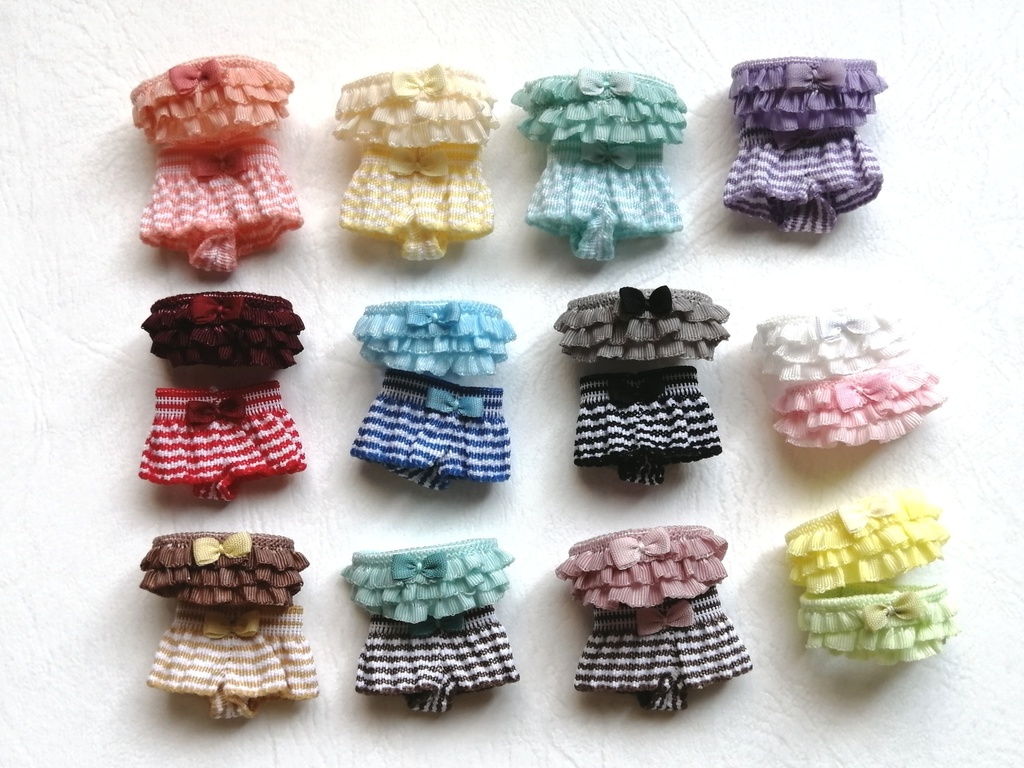 【1/12ドール】チューブトップ+ボーダーパンツ【女の子用上下set】