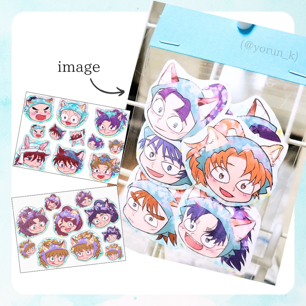 にゃんじゃな忍者ステッカ&ふれーくしーる