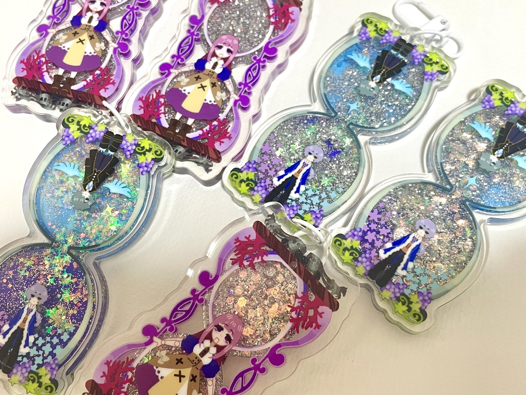 砂時計風アクリルキーホルダー