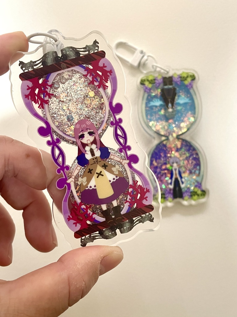 砂時計風アクリルキーホルダー