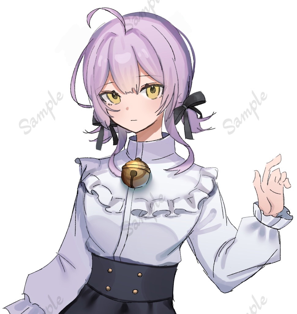 【無料有】立ち絵素材 紫髪の猫ちゃん風女の子 SDキャラ+ケモ差分付き