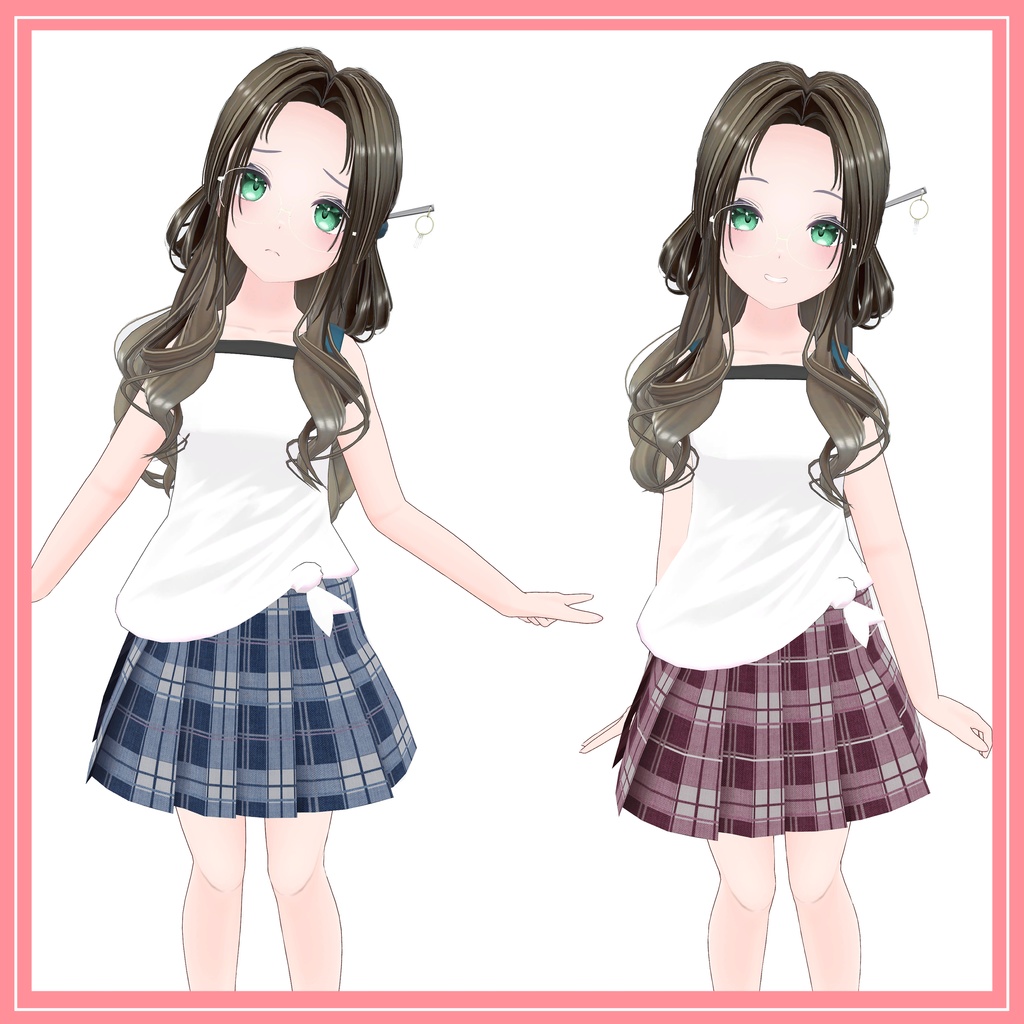 【エルミーナ対応 3D衣装】『制服風プリーツスカート』