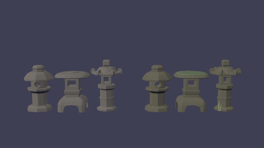 【3Dモデル】ローポリ石灯籠パック_有料版